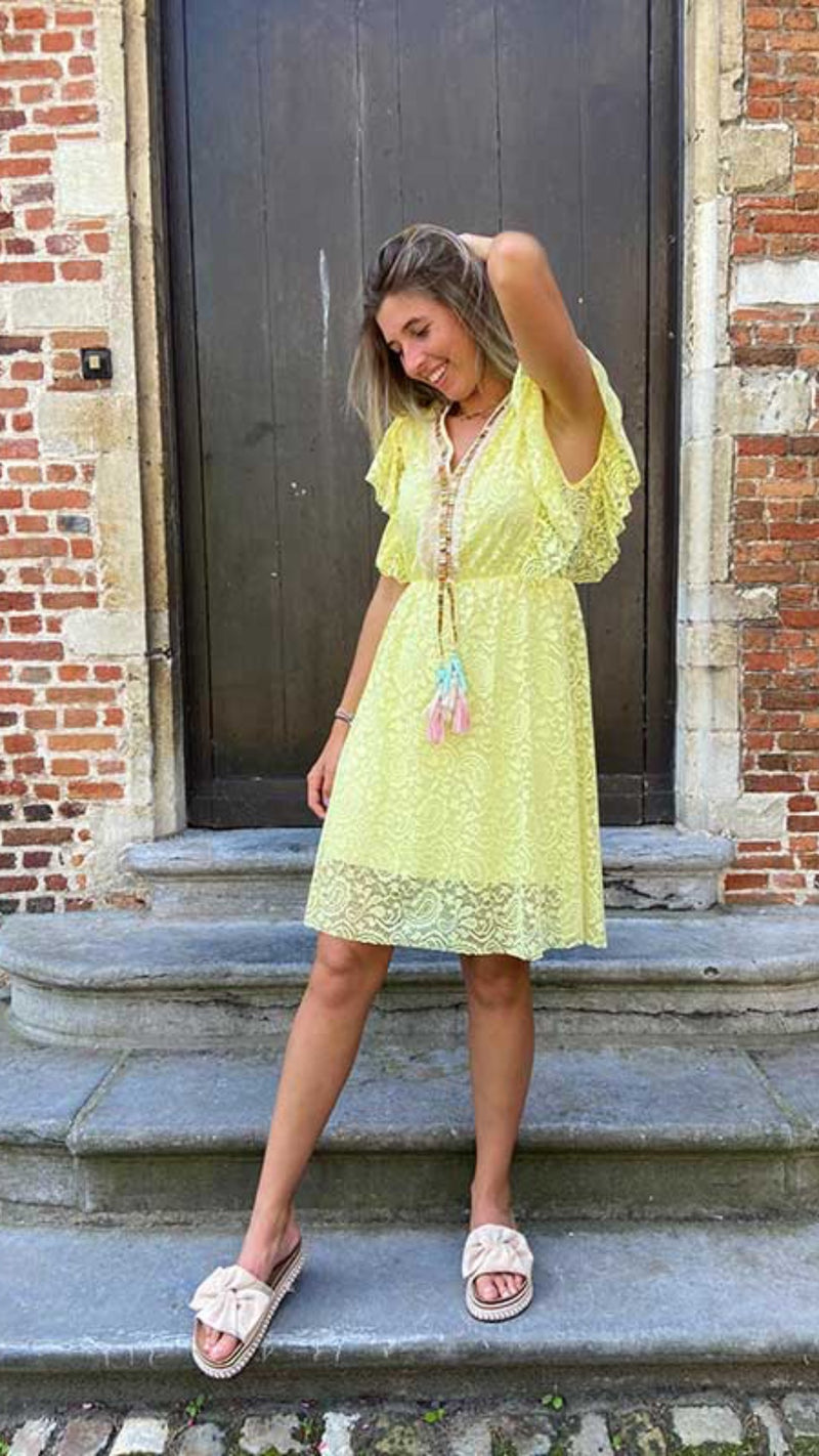 Lovely yellow lace dress