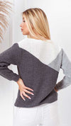 Variegated grey sweater