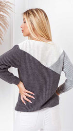 Variegated grey sweater