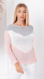 Soft color arrow sweater